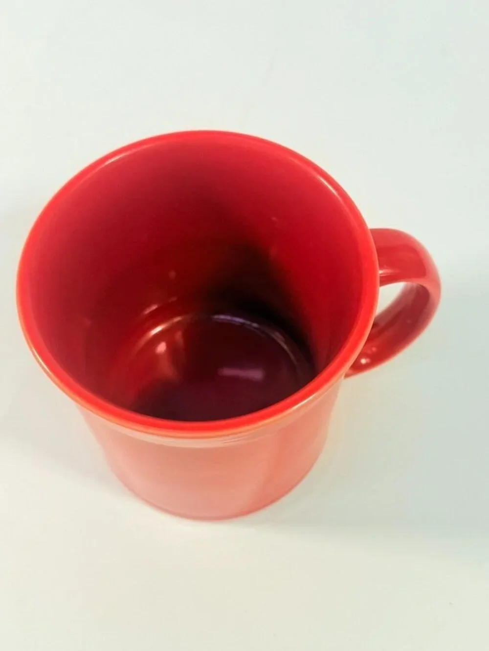 Coffee Tea Mug Cup Scarlet Red Fiesta Ware 8oz 3 5/8 in Homer Laughlin Vintage - Picture 15 of 16